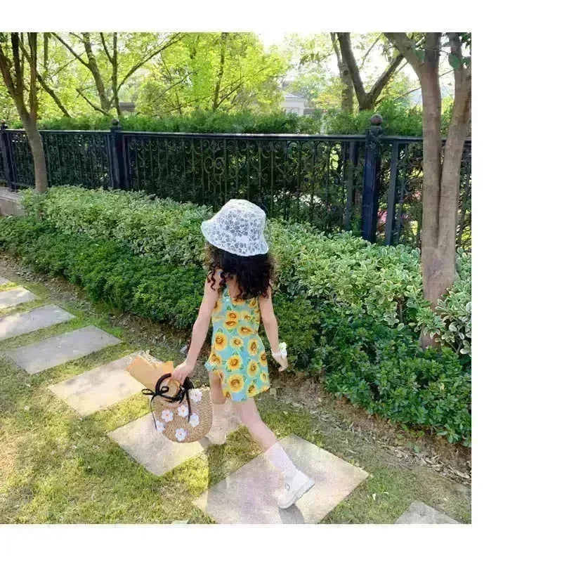 Casual Summer Floral cotton dress for baby girl - EX-STOCK CANADA