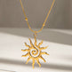 Stainless Steel Hammered Spiral Sun Pendant Necklace EX-STOCK