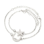 Pulsera romántica de pareja de aleación con cadena fina de estrella y luna - EX-STOCK Canada