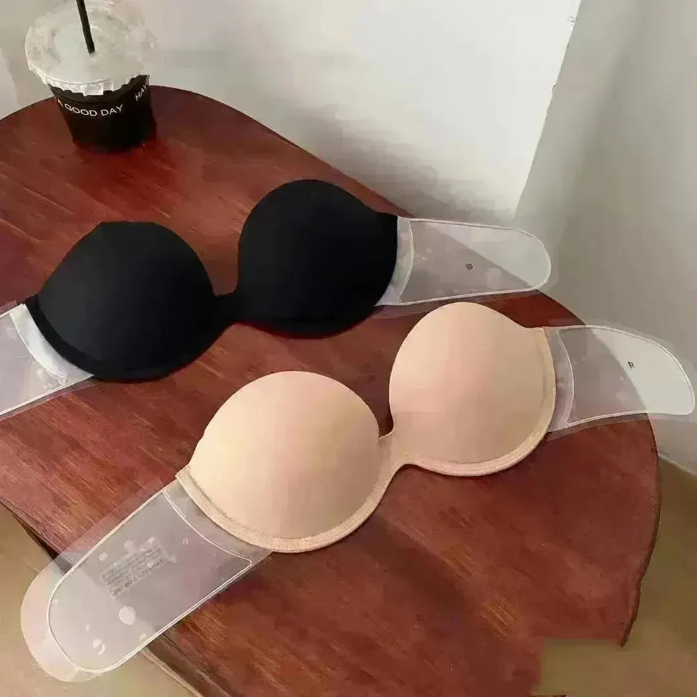 Strapless Bra Beauty Back Chest Stick on bra Push Up Invisible Non-slip Underwear Low back bra - EX-STOCK CANADA