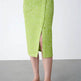 Women's Green Textured Slit High Waist Slit Midi Skirt green - EX-STOCK Canada