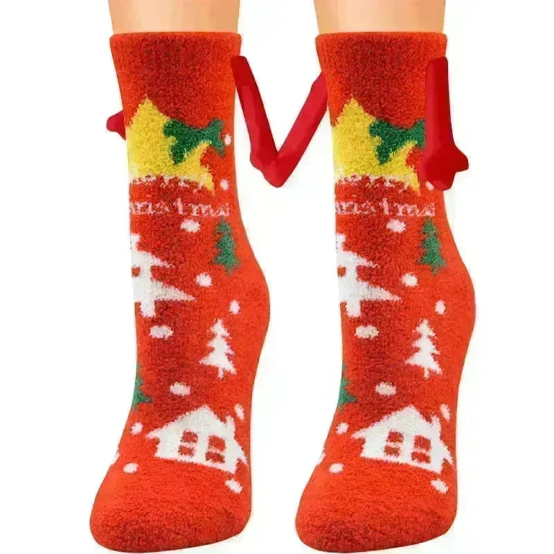 Soft Carton Christmas-themed Fleece Winter Home socks for Women - EX-STOCK CANADA