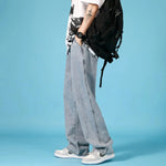 Straight Loose Jeans Men Casual Trousers Hip Hop Cargo Denim Pants With Zipper - EX-STOCK CANADA