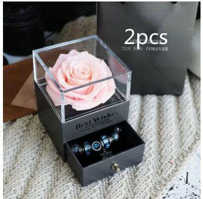 Eternal Flower Rose Jewelry Box for Birthday Presents Valentines Day Wedding Gift Box - EX-STOCK Canada