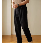 Retro Fashion Men High waist Pleated Loose Straight Leg Trouser - EX-STOCK CANADA