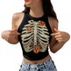 Halloween Printed Skeleton Skull Vest crop Top For Women - EX-STOCK CANADA