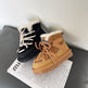 Boys' Fleece-Lined Toddler Ankle Boots – Camel & Black | Sizes 16–30