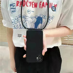 Solid Color Diagonal Lanyard Phone Case Silicone Couple Phone Case - EX-STOCK CANADA