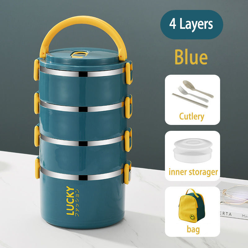 Stainless Steel Microwave Oven Sealed Insulated Lunch Box With Lid EX-STOCK
