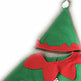 Green elf costume with red accents on a white background