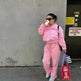 Ins Letter Sports Suit Zip-up Hooded Cropped Sweatshirt  jogging  pant tracksuit Fashion Womens Clothing Two piece joggers - EX-STOCK CANADA