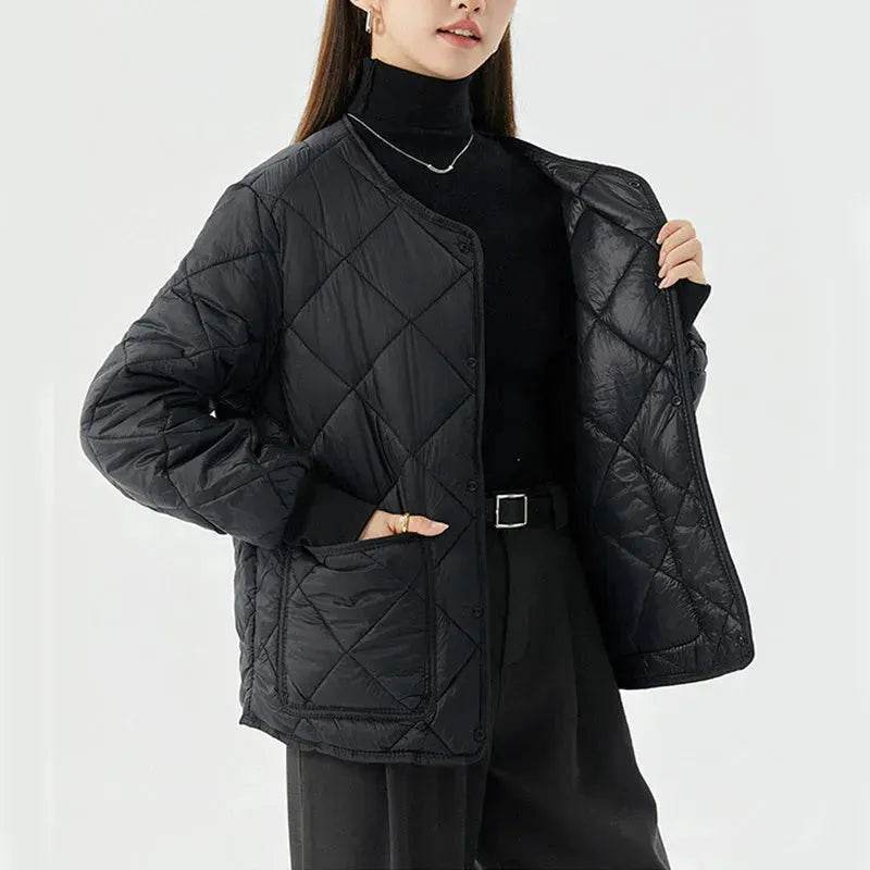 Quilted Padded Coat Winter Jacket With Pockets Lightweight Outerwear For Women's Clothing - EX-STOCK Canada