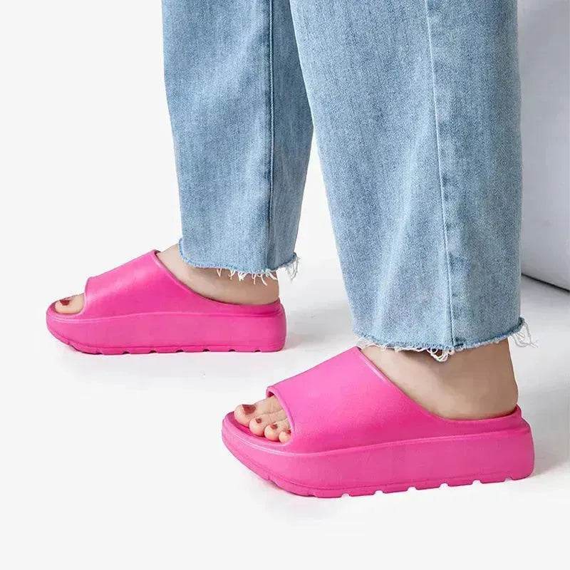 5.5cm Fish Mouth Shoes Floor Bathroom Home Slippers Outdoor Thick Soled Beach Slippers For Women - EX-STOCK Canada