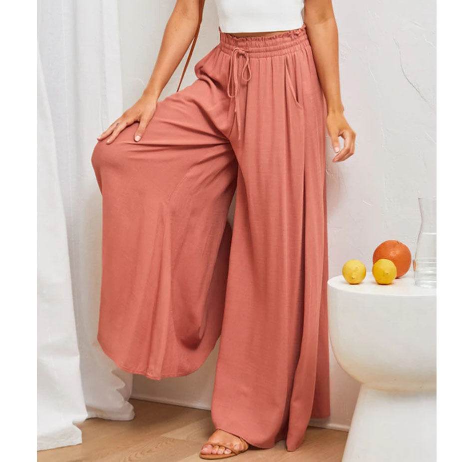 Printed Comfortable Casual High Waist Wide-leg Floral Palazzo Trousers women - EX-STOCK Canada