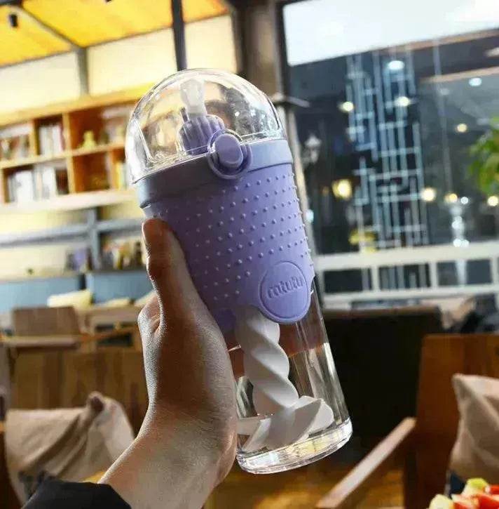 500ML Kids Plastic Water bottles Protein Shaker Blender Bottles with straw BPA Free Portable Sport My Water bottles - EX-STOCK Canada