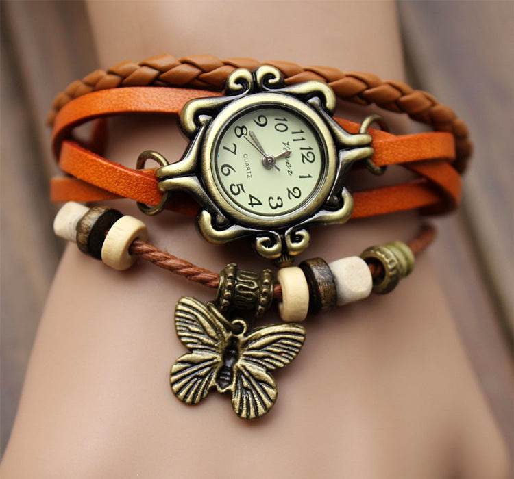 Cowhide winding bracelet watch - EX-STOCK Canada