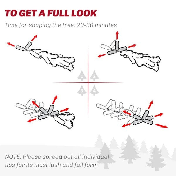 6ft Prelit Pencil Artificial Christmas Tree, Flocked Xmas Tree With Remote, Dual Colour LEDs, 429 Tips, Metal Stand EX-STOCK Canada 