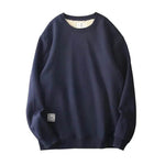 Fleece-lined Teens Oversized Winter cotton Pullover tops Round neck Sweatshirt - EX-STOCK Canada