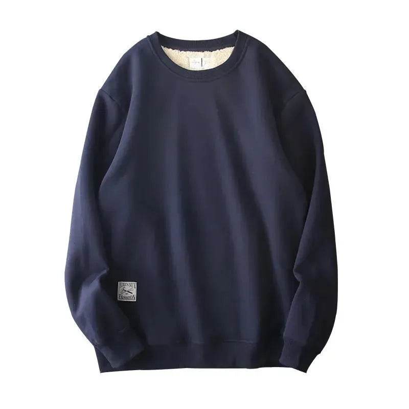 Fleece-lined Teens Oversized Winter cotton Pullover tops Round neck Sweatshirt - EX-STOCK Canada