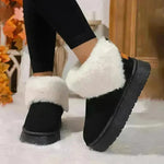 Winter Plush Snow Boots Fashion Round Toe Flat Thickened Suede Cotton Shoes For Women Casual Warm Short Boot - EX-STOCK CANADA