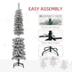 5ft Snow-Flocked Artificial Christmas Tree, Slim Pencil Xmas Tree With 301 Realistic Branches, Metal Base, Green EX-STOCK Canada 