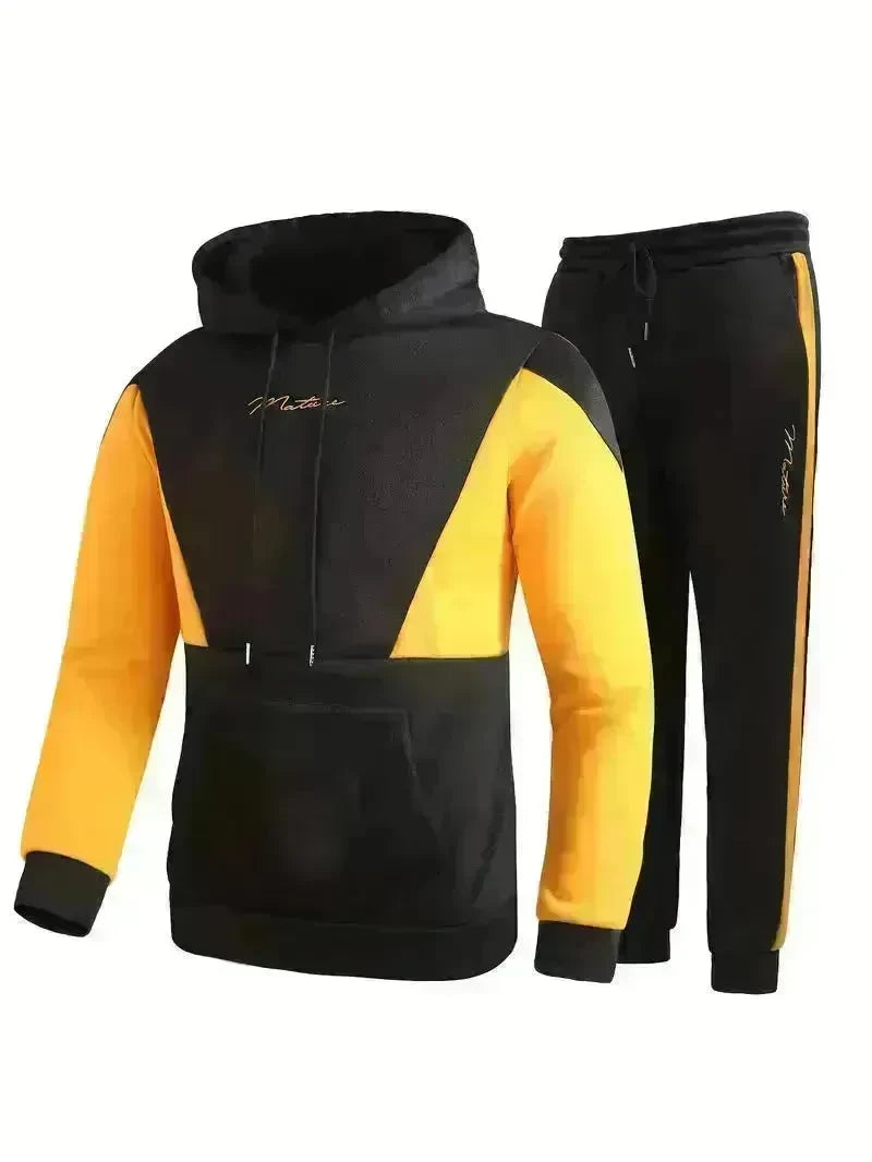 Casual Classic Plaid  Long Sleeve Sweatshirt Hoodie set Suit men - EX-STOCK CANADA
