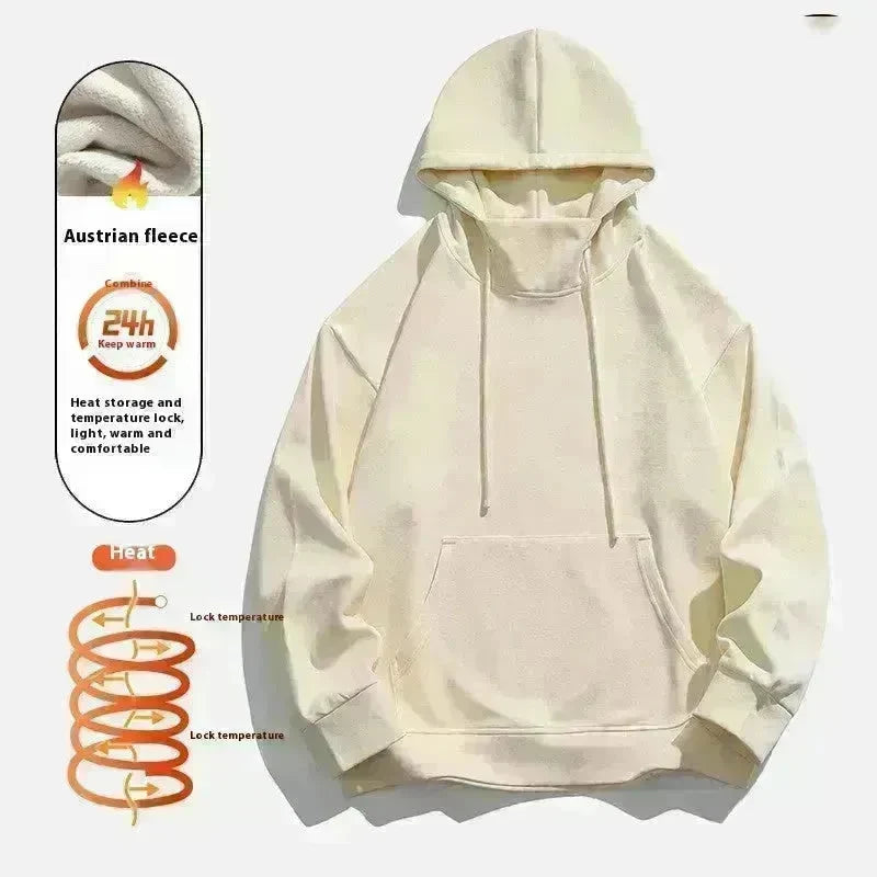 American Fleece Lined Drawstring Hoodie Sweatshirt Pullover for Men - EX-STOCK CANADA