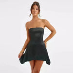 Women's Mini Tube Dress With Big Bow Summer Fashion Tube Top Short Skater Dress. - EX-STOCK CANADA