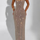 Sleeveless Square neck Suspender Sequined Long Party Dress - EX-STOCK CANADA