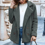 Lapel Winter Fleece Fluffy Jacket Cardigan Sweater for women - EX-STOCK Canada