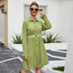 Summer Single Breasted Lapel long sleeve mini Shirt dress - EX-STOCK Canada