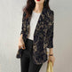 Women's Button Printed Long-sleeved Pocket Vintage Cotton And Linen jacket Blazer - EX-STOCK Canada