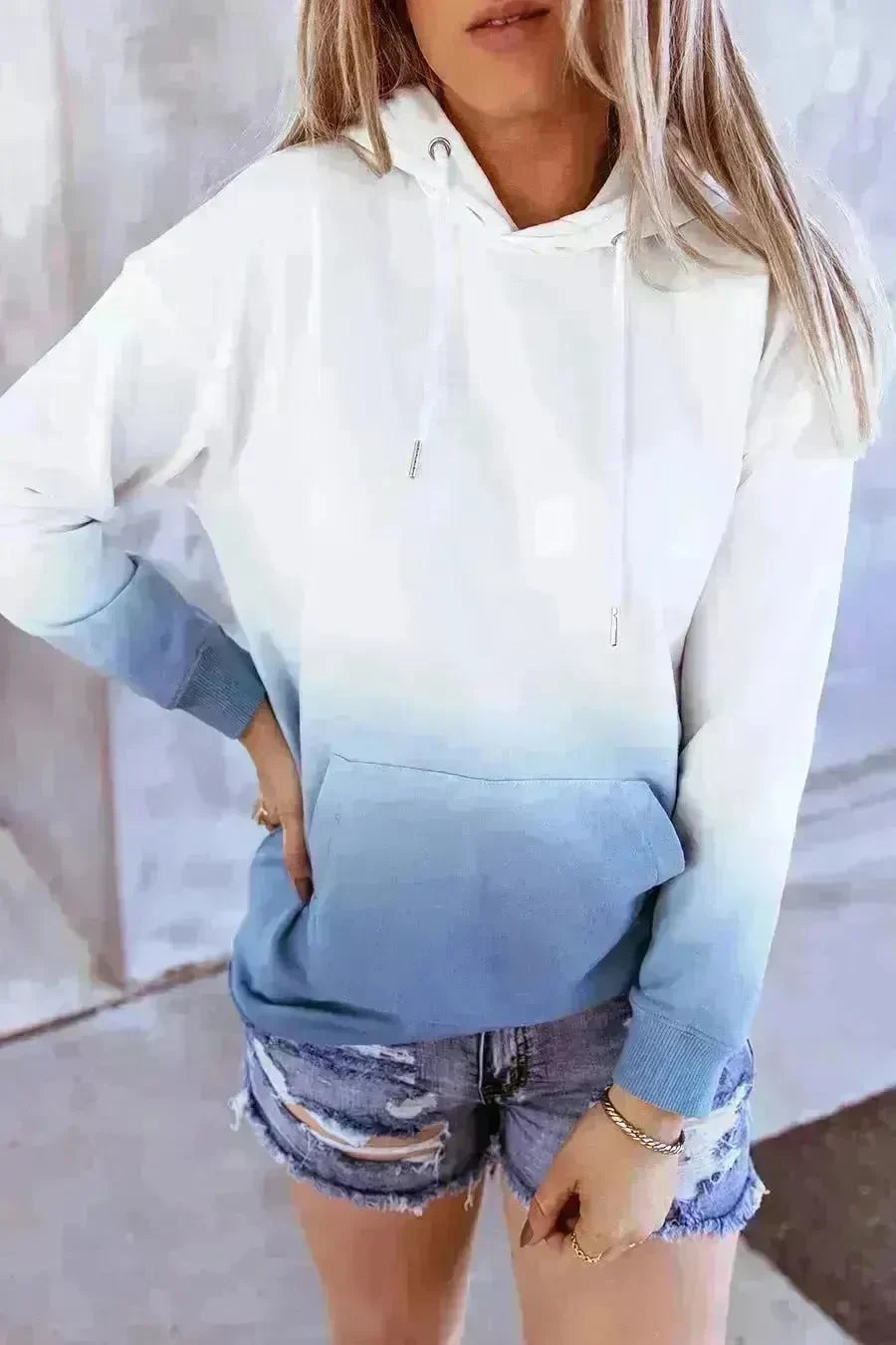 Women Tie-dye print hooded long sleeves - EX-STOCK CANADA