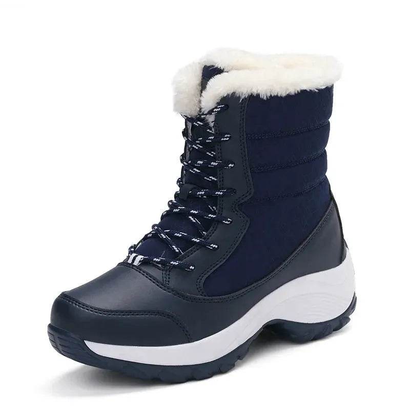 Winter Snow Boots Female High Ankle Waterproof Ladies Cotton Shoes Boots Plus Velvet Shoes - EX-STOCK Canada