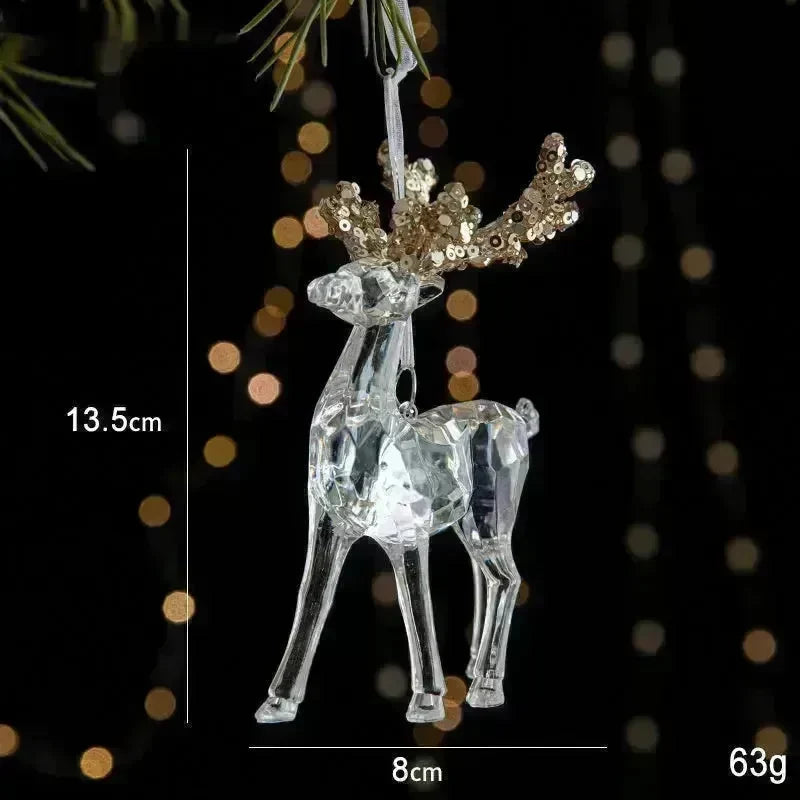 Christmas Decorations Sequins Acrylic Transparent Pendant - EX-STOCK CANADA