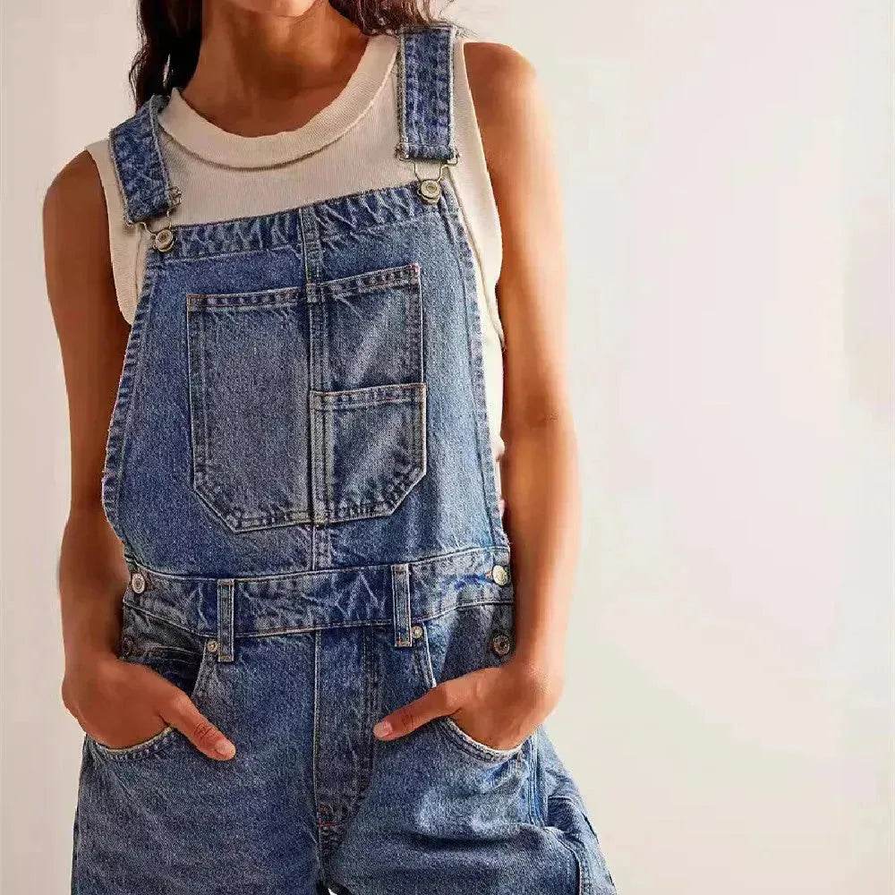 Casual Loose Denim Overalls Street Jeans Jumper Pant Denim Jumper for Women - EX-STOCK Canada