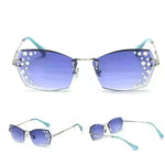 Fashion Trendy Classy Frameless Crystal Sunglasses Women Shades Rimless Rhinestone Sun Glasses Female diamonds Party Eyewear - EX-STOCK CANADA