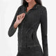 Fashion Slim fit Zipper High neck Denim Jacket for women - EX-STOCK CANADA
