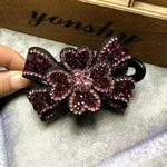 Elegant Rhinestone Barrette Flower Hair Clip