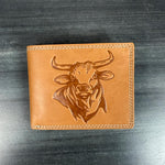 Men’s Steer Embossed Bifold Leather Wallet 