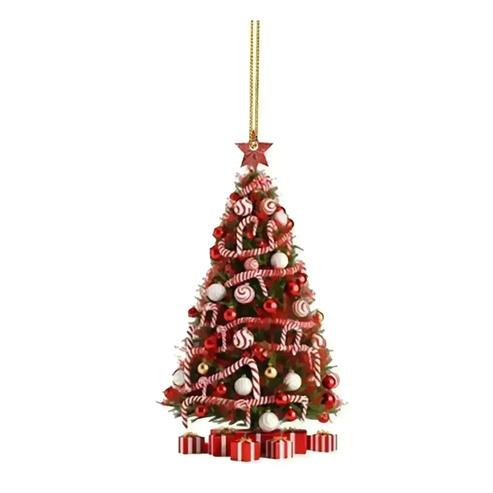 Christmas Tree Pendant Holiday Decoration Acrylic Flat Decorations - EX-STOCK CANADA