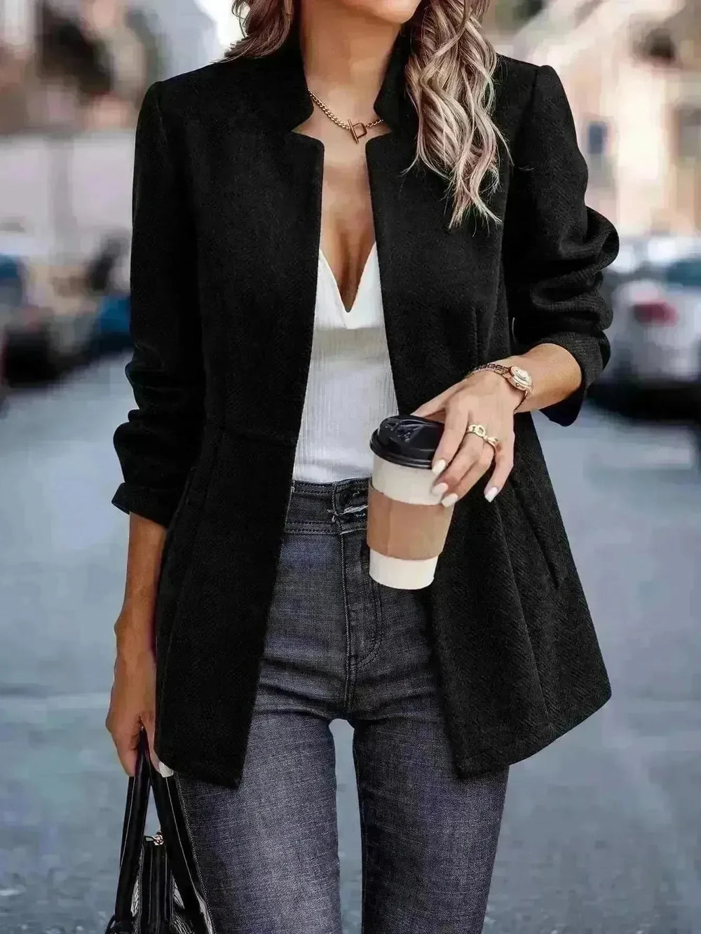 Slim-fit Jacket Fashion Commuting Thick fall Work office blazer suit Overcoat For Women - EX-STOCK CANADA