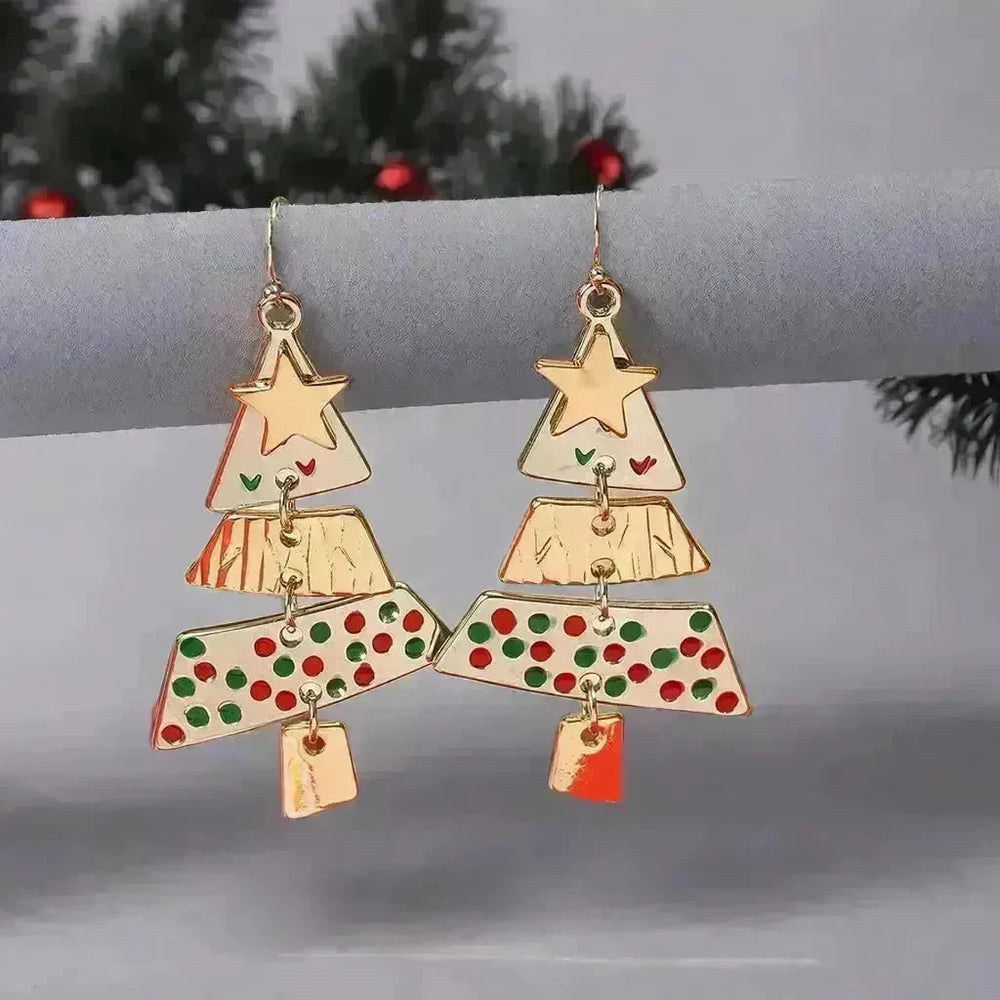 Christmas Tree Necklace And Earrings Fashion Pendant Necklace Suit - EX-STOCK CANADA