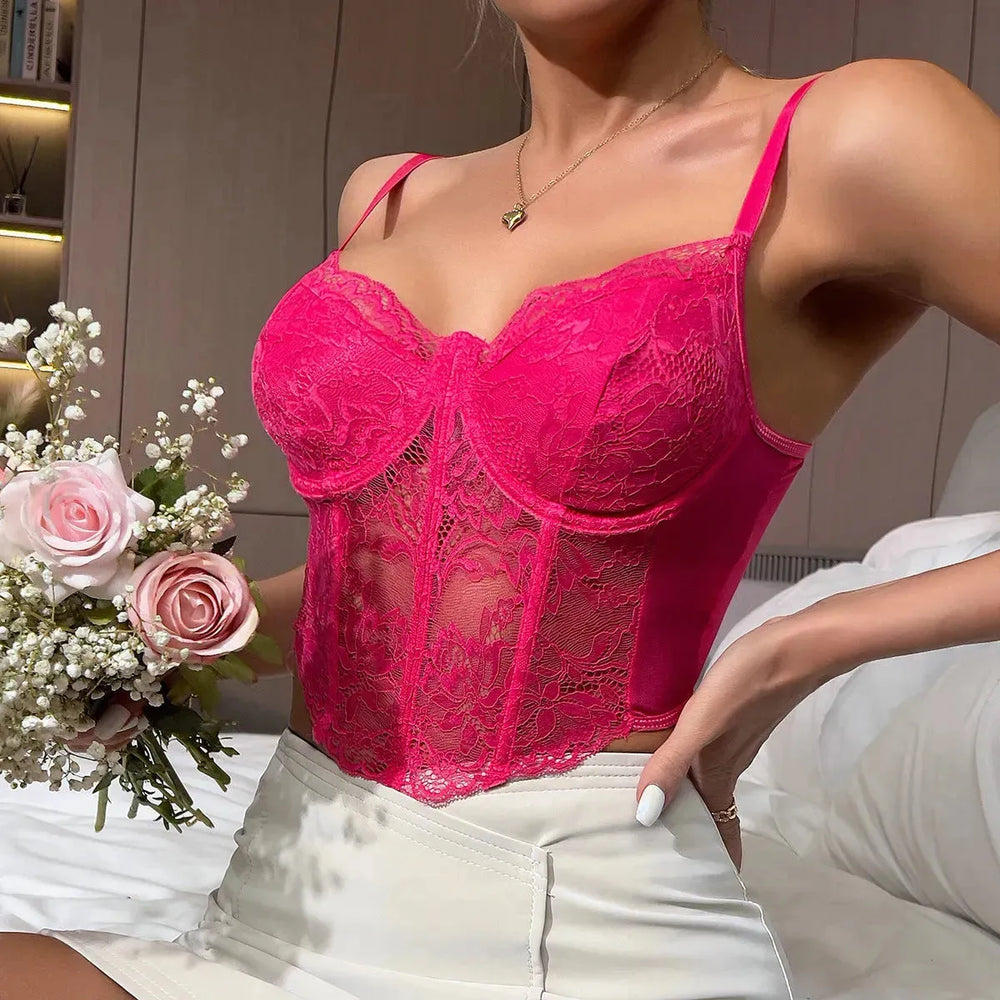 Lace Slim-fit Tank Top Women - EX-STOCK CANADA