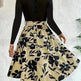 Floral Print Long Sleeve Skirt Dress Fashion Round Neck Flared Dress for Women - EX-STOCK CANADA