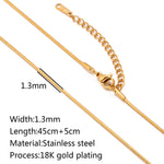 Stainless Steel Vacuum Vapor Plating 18K Gold Color Protection Lip Chain Necklace - EX-STOCK Canada