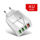 Smart 4 ports USB fast Charger US European British Standard - EX-STOCK CANADA