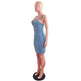 Women's Fashion Suspenders Slit Denim Dress - EX-STOCK Canada