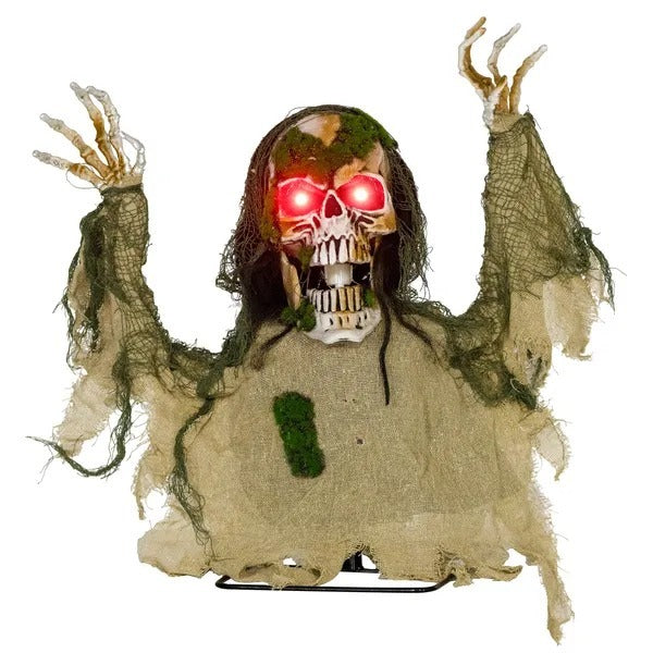 Halloween Animated Skeleton With Glowing LED Eyes, Animatronic Halloween Decorations, Battery Operated EX-STOCK Canada 