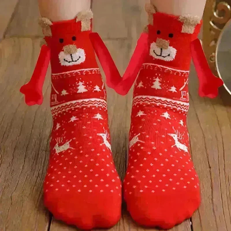 Christmas Stockings Autumn Winter Cotton Magnet Lodestone Hand Tube Socks - EX-STOCK CANADA